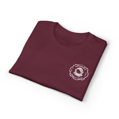 Astronaut Rescue Team Cotton-Poly DryBlend Tee, Firefighter Work Tee, Space Center Fire Rescue Shirt, Rocket Launch First Responder Gift