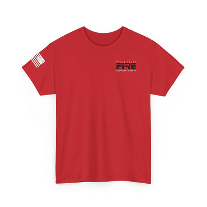 Space Center Fire Rescue Rocket Launch T-Shirt, American Flag Sleeve, Space Coast Fire Dept Firefighter Tee, First Responder Gift
