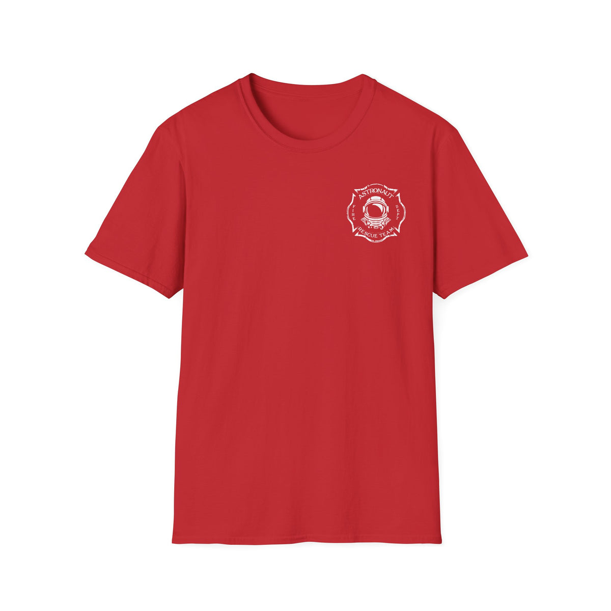 Astronaut Rescue Team Shirt, Soft Firefighter Space Tee, Maltese Cross Astronaut Helmet Graphic, Space Center Fire Rescue Gift