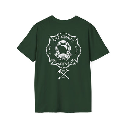 Astronaut Rescue Team Shirt, Soft Firefighter Space Tee, Maltese Cross Astronaut Helmet Graphic, Space Center Fire Rescue Gift