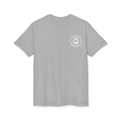 Astronaut Rescue Team Cotton-Poly DryBlend Tee, Firefighter Work Tee, Space Center Fire Rescue Shirt, Rocket Launch First Responder Gift