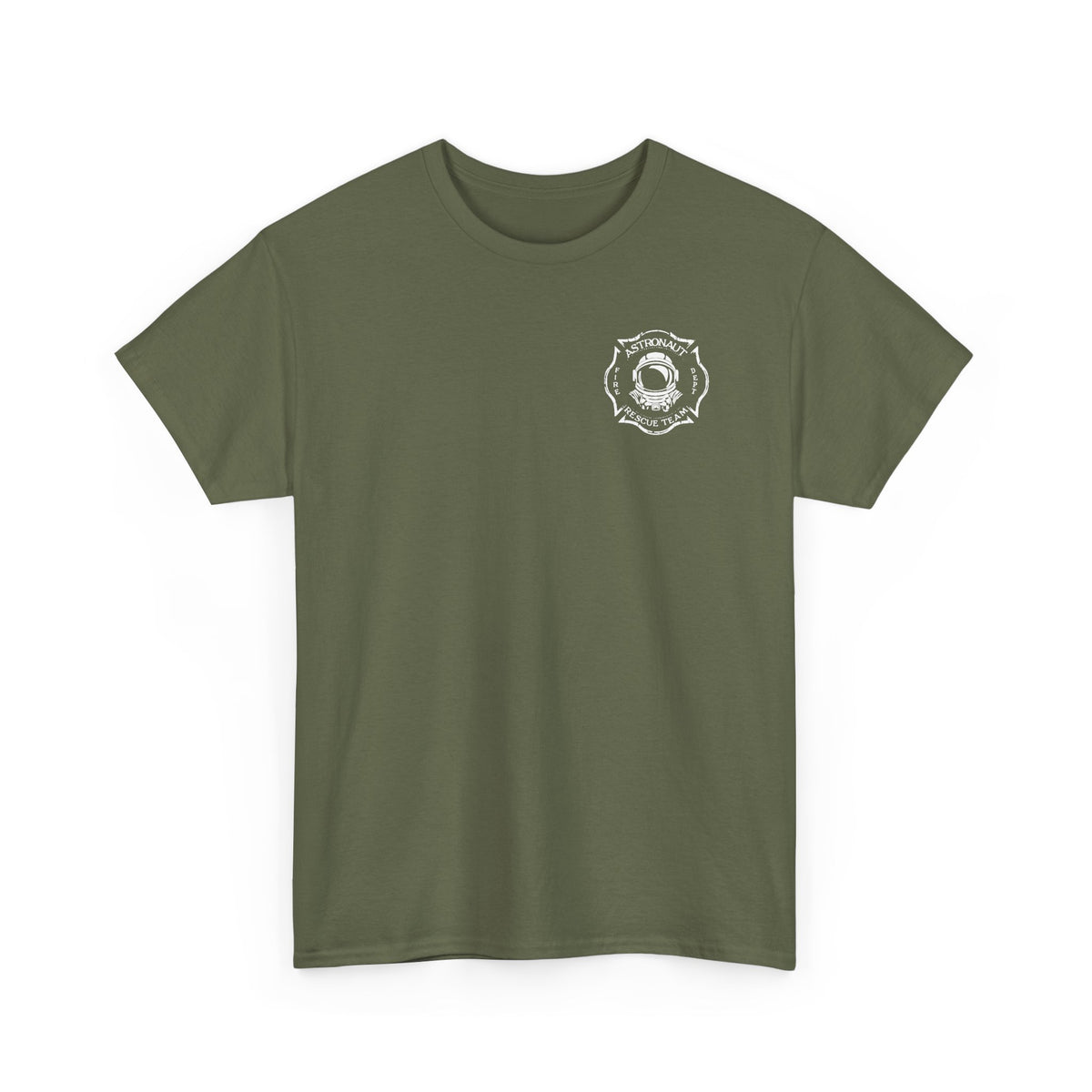 Astronaut Rescue Team 100% Cotton Tee, Durable Firefighter Work Tee, Space Center Fire Rescue Shirt, Rocket Launch First Responder Gift