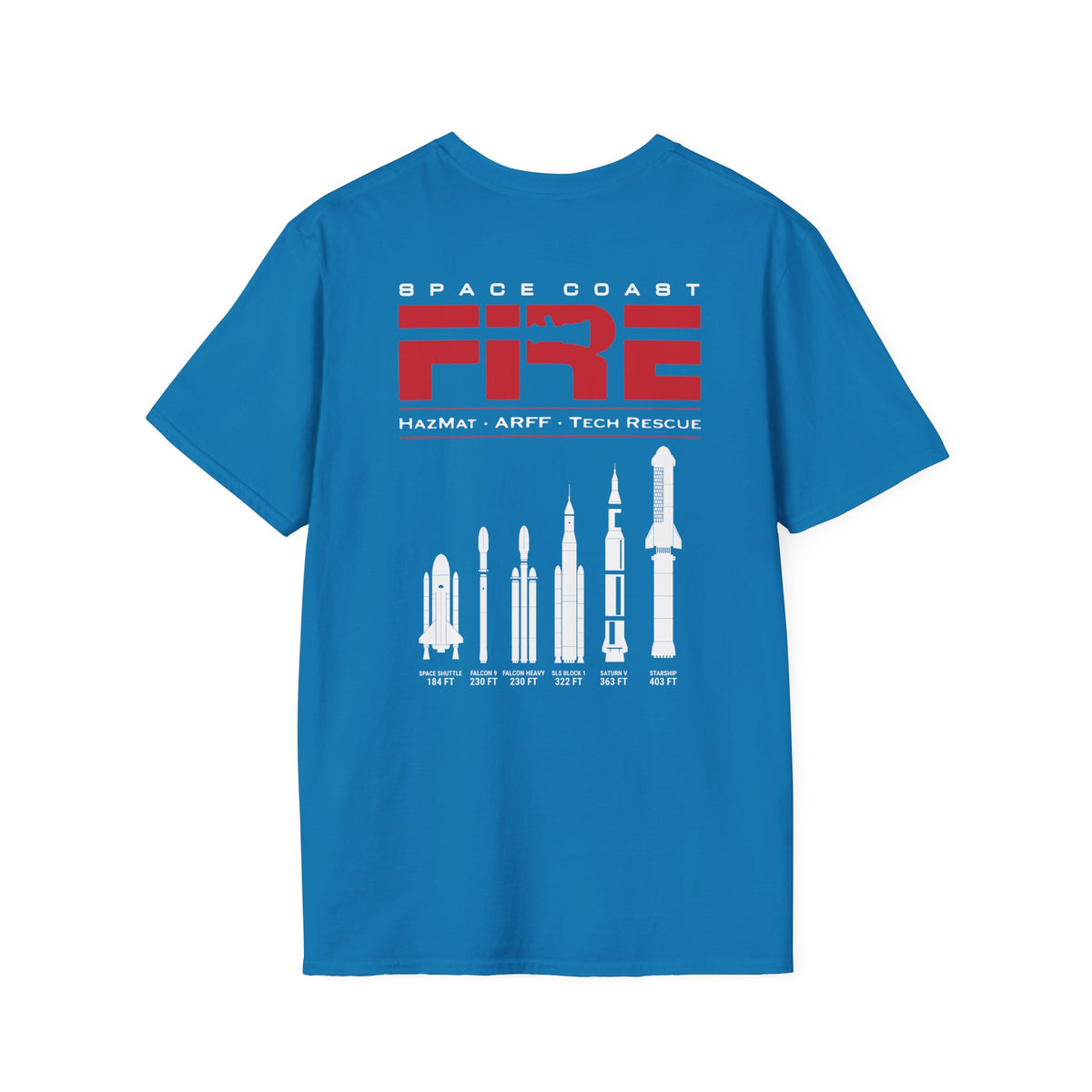Space Center Fire Rescue T-Shirt, Firefighter Rocket Launch Tee, Fire Dept Maltese Cross Shirt, Space Lover & First Responder Gift