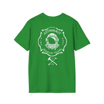 Astronaut Rescue Team Shirt, Soft Firefighter Space Tee, Maltese Cross Astronaut Helmet Graphic, Space Center Fire Rescue Gift
