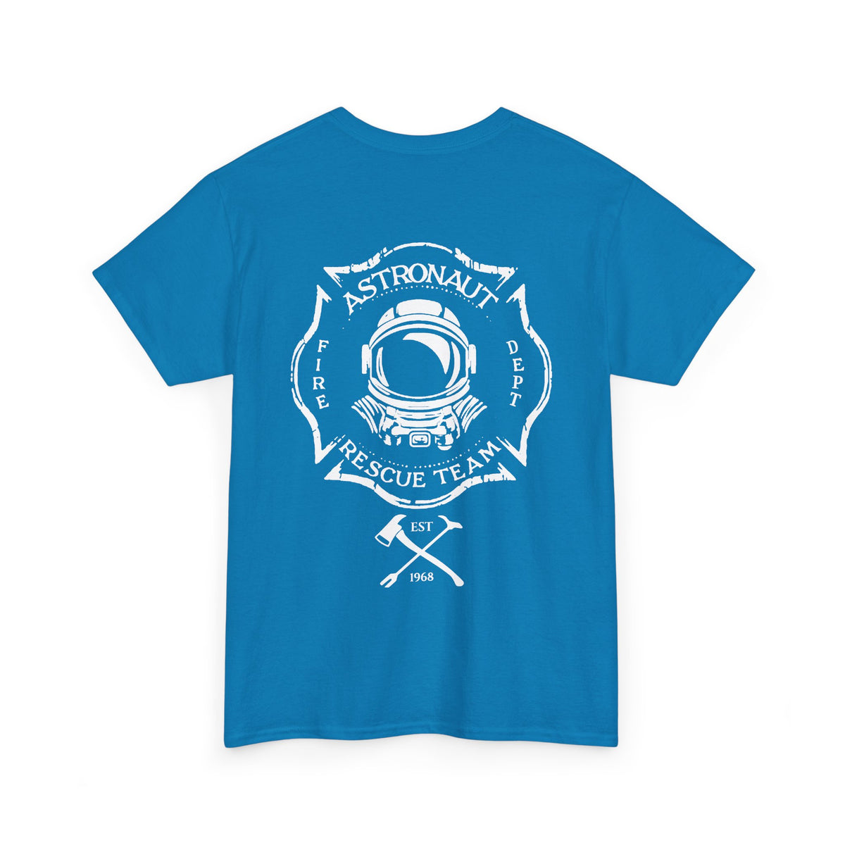 Astronaut Rescue Team 100% Cotton Tee, Durable Firefighter Work Tee, Space Center Fire Rescue Shirt, Rocket Launch First Responder Gift
