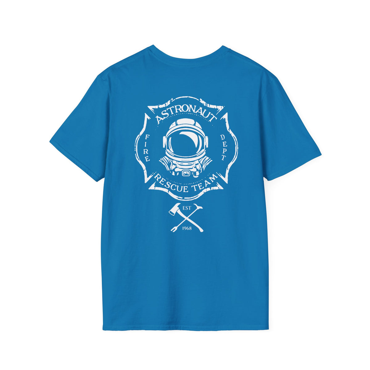 Astronaut Rescue Team Shirt, Soft Firefighter Space Tee, Maltese Cross Astronaut Helmet Graphic, Space Center Fire Rescue Gift