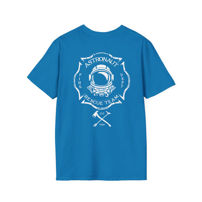 Astronaut Rescue Team Shirt, Soft Firefighter Space Tee, Maltese Cross Astronaut Helmet Graphic, Space Center Fire Rescue Gift