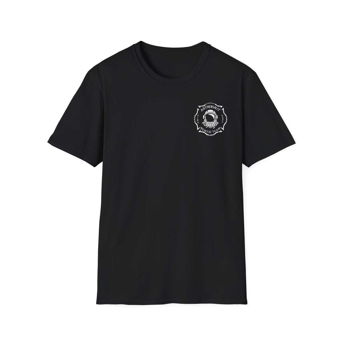 Astronaut Rescue Team Shirt, Soft Firefighter Space Tee, Maltese Cross Astronaut Helmet Graphic, Space Center Fire Rescue Gift