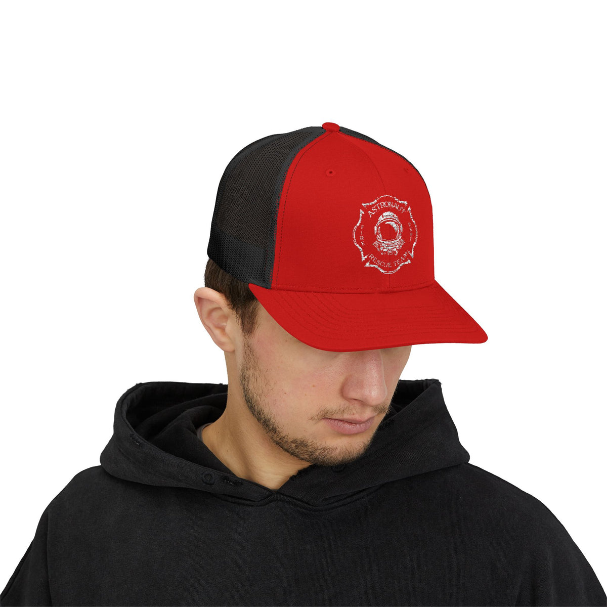 Vintage Astronaut Rescue Team Patch Hat, Retro Space Center Fire Rescue Trucker Cap, Est 1968 Firefighter & Space Gift