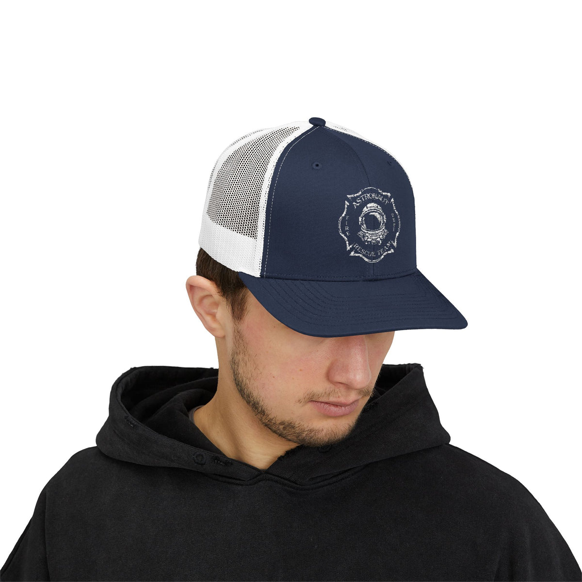 Vintage Astronaut Rescue Team Patch Hat, Retro Space Center Fire Rescue Trucker Cap, Est 1968 Firefighter & Space Gift